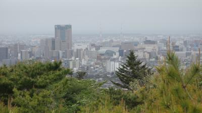 金沢に来たら，卯辰山にのぼろう。金沢の町が一望できます。