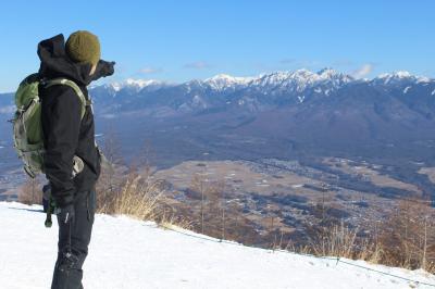 入笠山　快晴の今季初の雪山登山