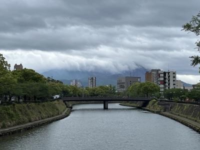 初めての鹿児島なのに、雲の中の桜島...　　 (´；ω；`)