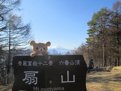 富士山見に　扇山　百蔵山　登ってくるクマ
