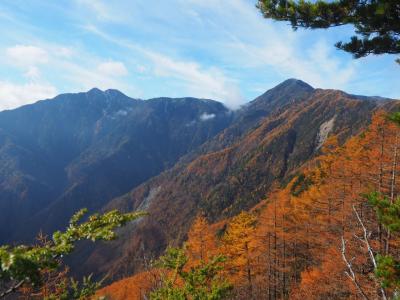 笊ヶ岳 / 偃松尾大黒尾根↑ランカン尾根↓