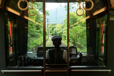 ６月の箱根・塔ノ沢温泉泊、箱根登山電車とガラスの森美術館