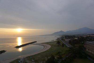 鳥取皆生温泉の旅館白扇　露天風呂からみる大山と朝日☆境港で水木しげるロードと海鮮焼き