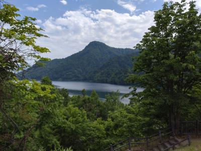 マイルで北海道、新緑のダム湖も。