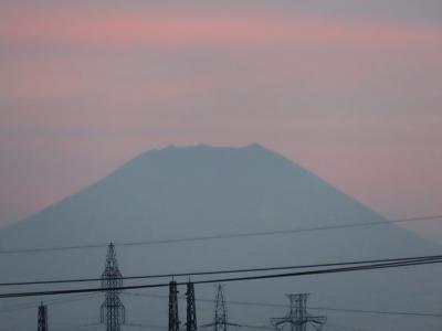 久し振りに見た夕焼け富士