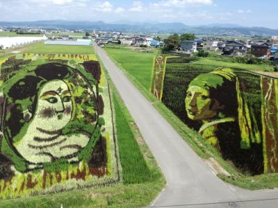 ’２３　青森・秋田夏祭り巡り３　弘前（戸田うちわ餅店～幡龍のネギらーめん）～田舎館村田んぼアート）