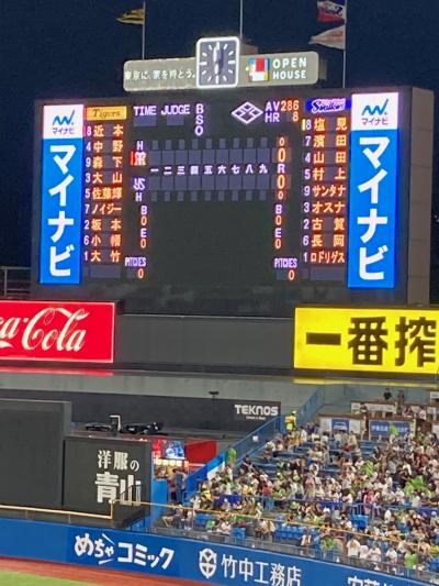 息子とプロ野球観戦　ヤクルトvｓ阪神　神宮球場