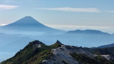 秋の鳳凰三山からドンドコ沢