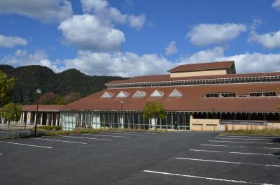 プールで泳ごう31　かわもとおとぎ館　不釣り合いな巨大建物