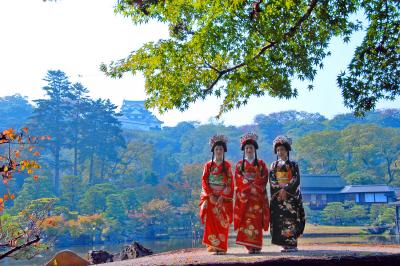 池泉回遊式の大名庭園「玄宮園」