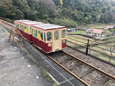 旧三江線跡トロッコ列車！と毛利元就さんのお墓参り