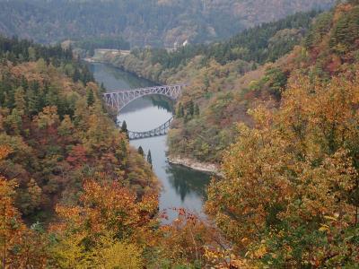 23年秋　福島ツーリング　只見鉄道只見川橋梁巡りと霧幻峡の渡し