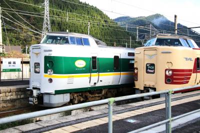 伯備線根雨駅で特急やくもの写真を撮った後出雲街道根雨宿を散策