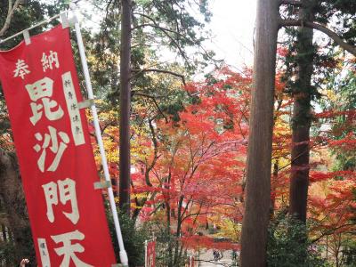 紅葉の毘沙門堂からユトリロ展