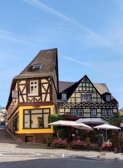 WF-19ドイツerzgebirge木製アンティーク 建物A 学校/駅/教会/家 ドイツの伝統家屋「Fachwerkhaus：木組みの家」 と 街道 : 茸