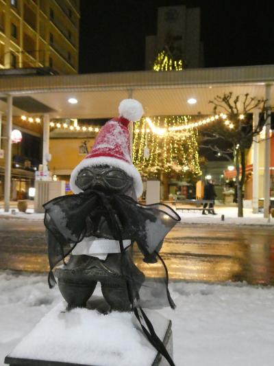 クリスマス間近の青森はすっかり冬景色だった