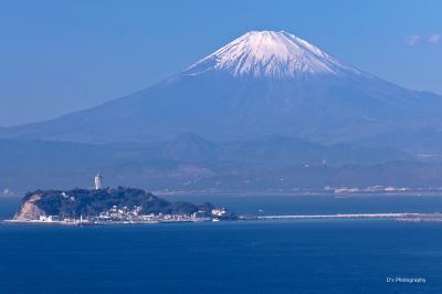 逗子・披露山公園、大崎公園からの富士山