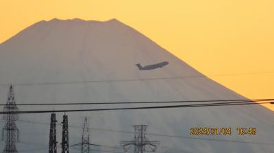 1月4日の夕焼け富士