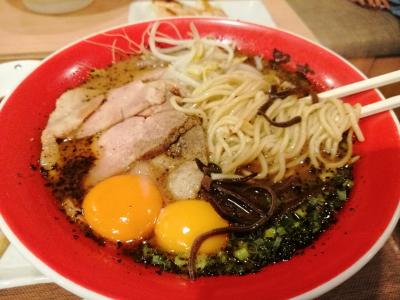 夫婦旅　JALミステリーツアー　熊本と宮崎高千穂の旅　熊本ラーメン　黒亭