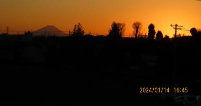夕焼け富士と日没風景
