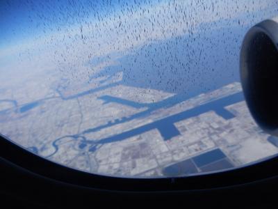 久し振りのフライトで、上空から雪一面に覆われた中国を眺められてラッキーだった