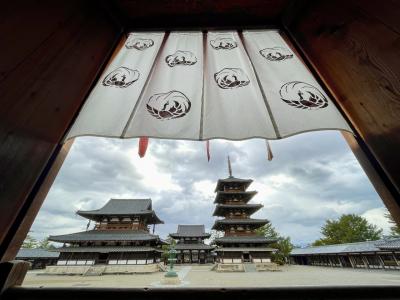 奈良　法隆寺を散策して…　お抹茶を…