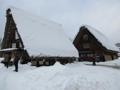 雪の五箇山（菅沼集落）と白川郷訪問、高山観光