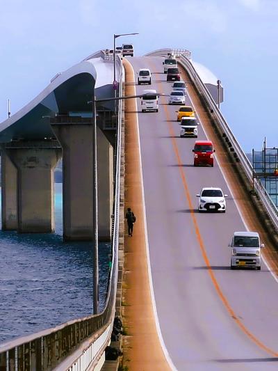 伊良部島-1　伊良部大橋/3540ｍ‐海上無料橋で最長　☆電動自転車で往復快走