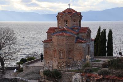 北マケドニア　「行った所・見た所」　オフリドの観光（サミュエル要塞・聖ヨハネカネオ教会など）