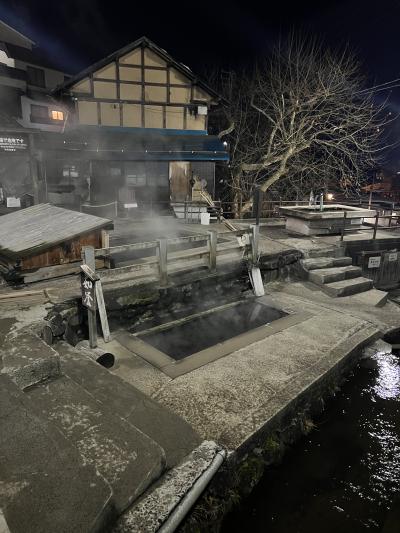 野沢温泉スキー、2日目温泉めぐりと夕食