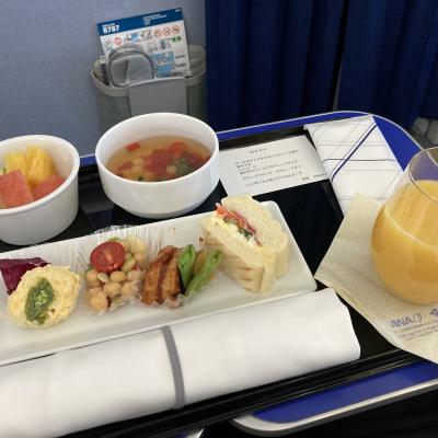 2022年４月 旭川出張④(完)  新千歳空港から羽田へ帰還。"ANA国内線プレミアムクラスの朝食" はこんな感じだった！