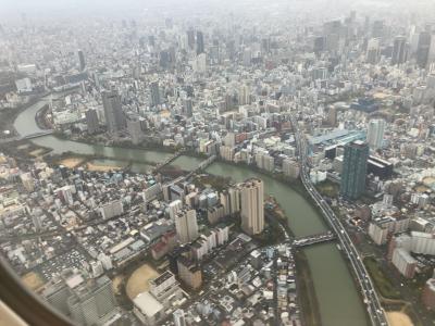 羽田～伊丹JAL127便、三ノ宮の町旅館泊前の搭乗記