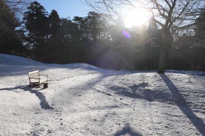 冬の軽井沢バカンス♪　Vol.66 ☆ザ・ひらまつ・軽井沢御代田：朝の雪原　優雅な散歩♪