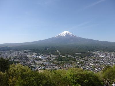 河口湖から富士山を臨む