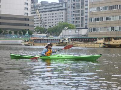 横浜港でシーカヤック（日本丸～ヨコハマエアキャビン～神奈川県警）