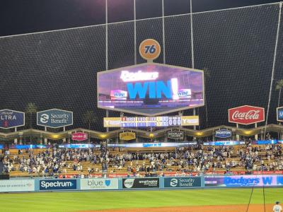 初めての球場観戦はドジャースタジアム