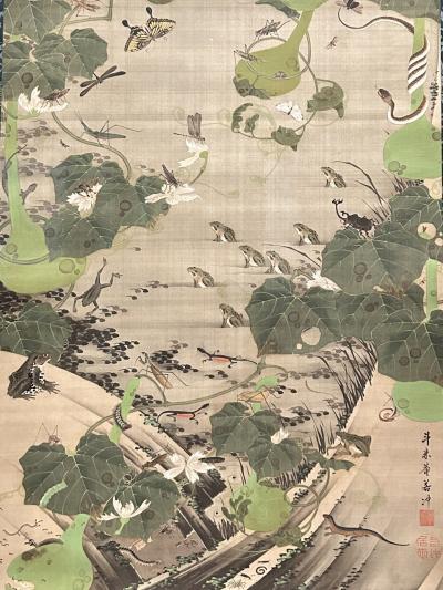 "皇居三の丸尚蔵館 いきもの賞玩" (その1) 初めて見た "伊藤若冲" 。"動植綵絵 池辺群虫図" には、おたまじゃくし250匹！？