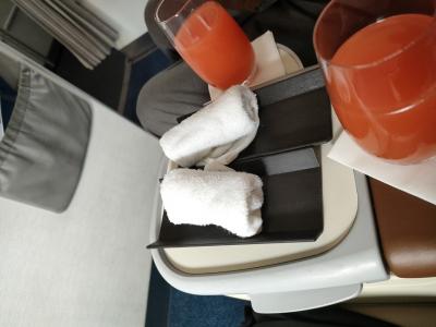 インドネシア住みシニア夫婦 フィリピン航空ビジネスクラスで福岡へ ④ マニラ発福岡行き 機内食編