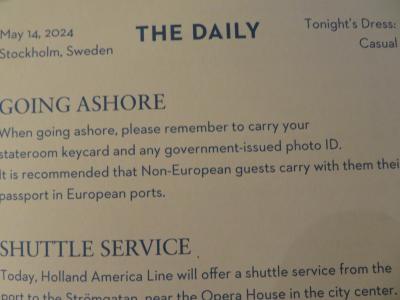 27泊 N Statendam★15★Tues, May 14 Stockholm, Sweden