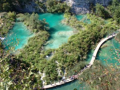 快晴のプリトヴィツェ湖群国立公園ハイキング２回目＆お食事/クロアチア・ギリシャ3週間の旅:その２.