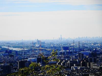 京都からあべのハルカスを見晴るかす