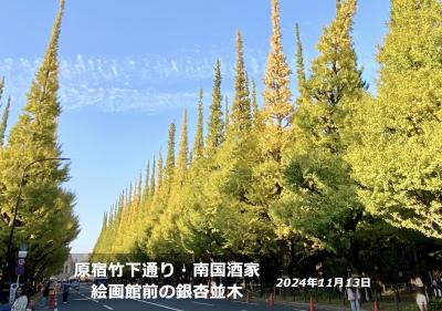 24年の時を越えて  原宿竹下通り・南国酒家・絵画館前の銀杏並木 2024.11.13