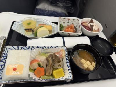 ANAハワイ路線ビジネスクラス機内食 2024.12月～2025.2月