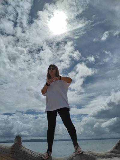 セブ島にてジンベイザメとツーショット