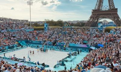パリオリンピック観戦・その⑥ 男子ビーチバレー 絶景エッフェル塔スタジアム