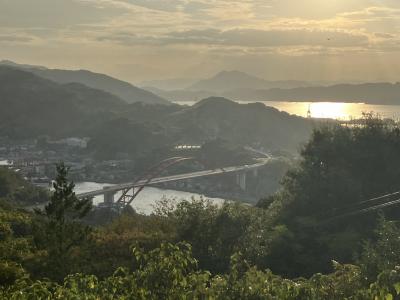 空旅short （秋の安芸路は黒鉄の、鎮魂慰霊と牡蠣の味）呉・安芸群島・広島の旅【７】１日目⑦ 瀬戸内の夕暮れ