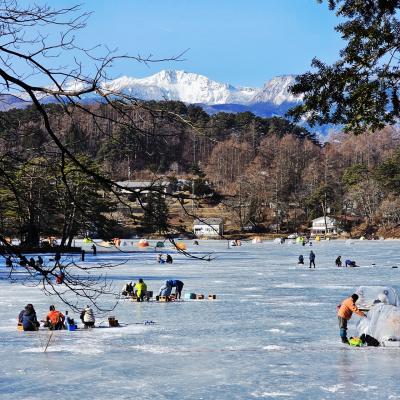 【1】つるりん♪松原湖（猪名湖）で氷上のワカサギ釣り☆長野県：小海町