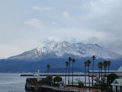 鹿児島　雪の桜島