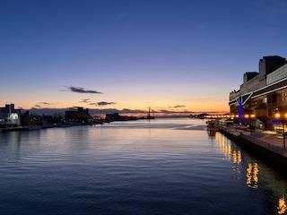 釧路川の夕日を観て堪能しました