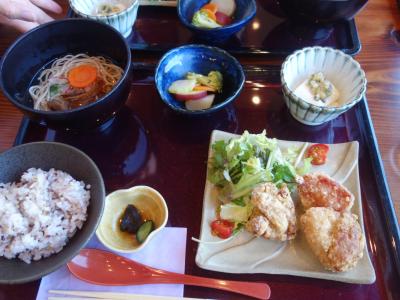 竜田川でおいしい竜田揚げをいただきました。法隆寺のそばです